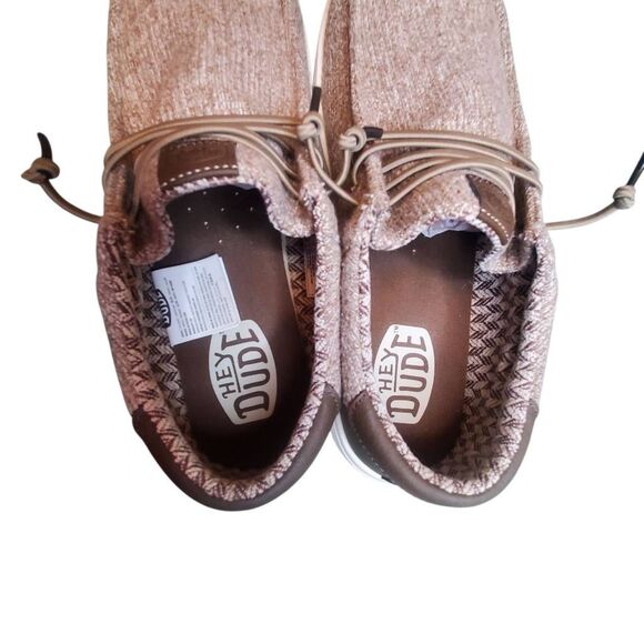 Hey Dude Mens Paul Knit Light Grey/Espresso Slip on Shoes Loafers Shoes Size 13 - Picture 4 of 7